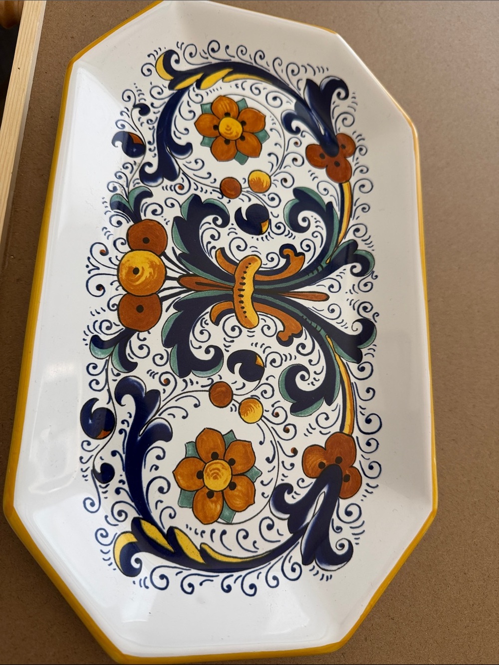 Floral Ceramic Tray — Yellow & Navy - Picture 5 of 5